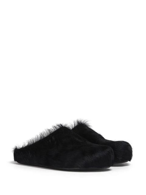 Marni Fussbet Sabot calf-hair slippers - Black