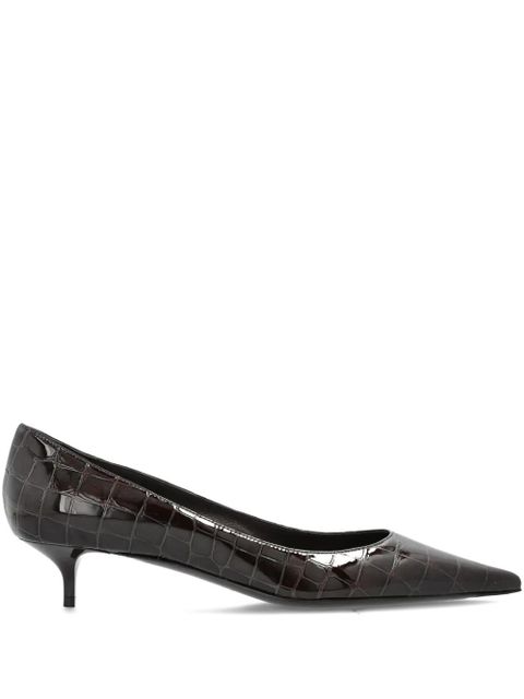 Jimmy Choo pointed crocodile-effect pumps - Brown - zdjęcie produktu nr 1