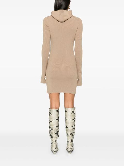 FENDI hooded mini dress - Neutrals