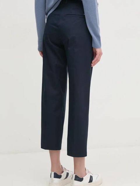 Tommy Hilfiger spodnie damskie kolor granatowy proste high waist WW0WW40504