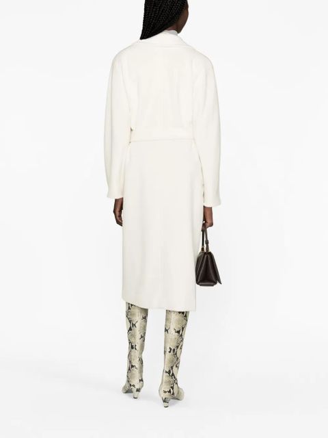 Max Mara belted double-breasted coat - White