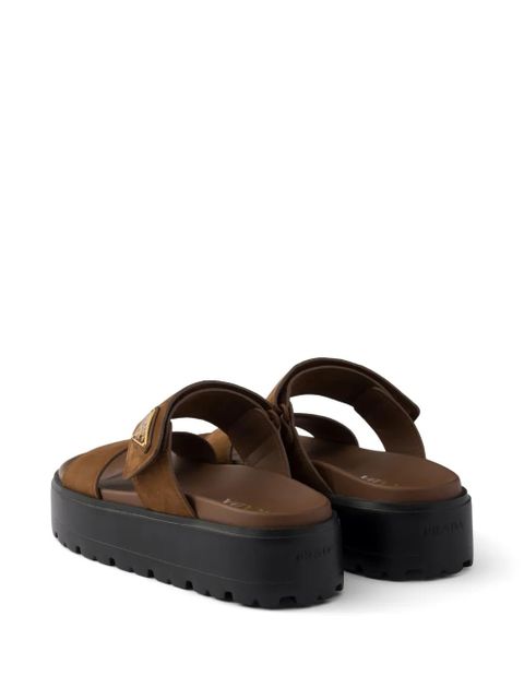 Prada nubuck slides - Brown