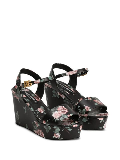 Dolce & Gabbana calfskin weDGe sandals - Black - zdjęcie produktu nr 2