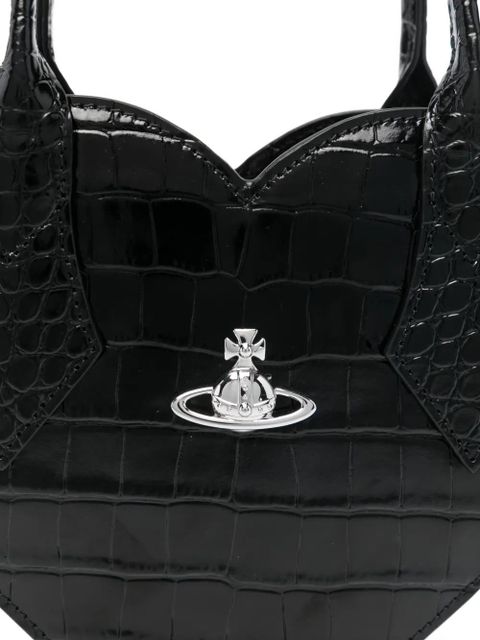 Vivienne Westwood heart-shape embossed tote bag - Black