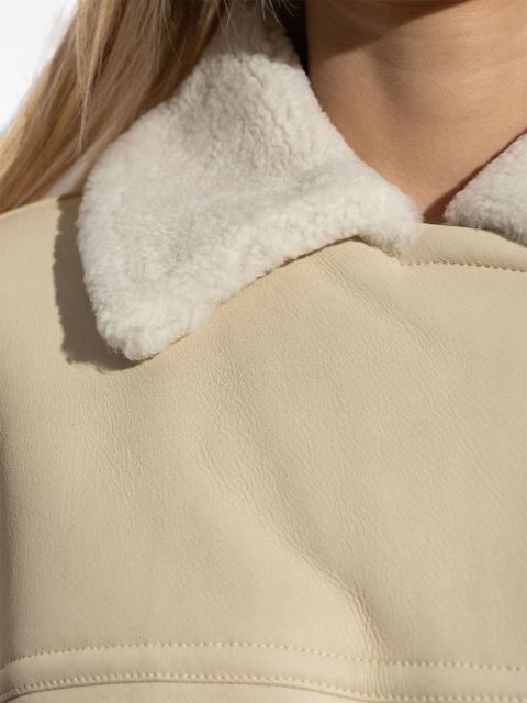 Jacquemus double-breasted shearling jacket - Neutrals