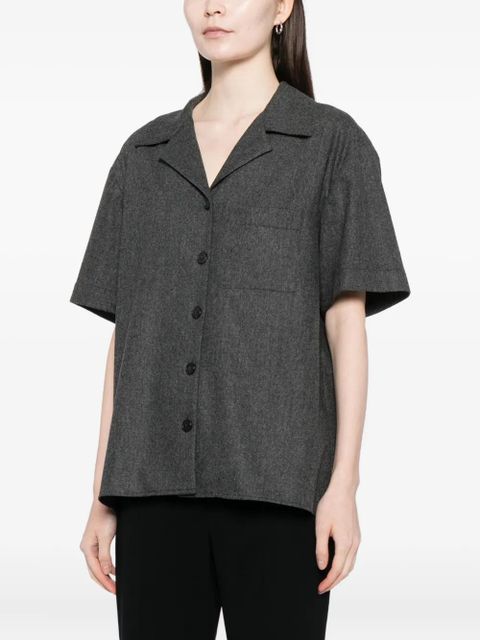 KHAITE Riordan buttoned short-sleeve shirt - Grey