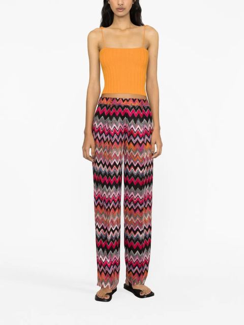 Missoni zigzag woven straight-leg trousers - Black