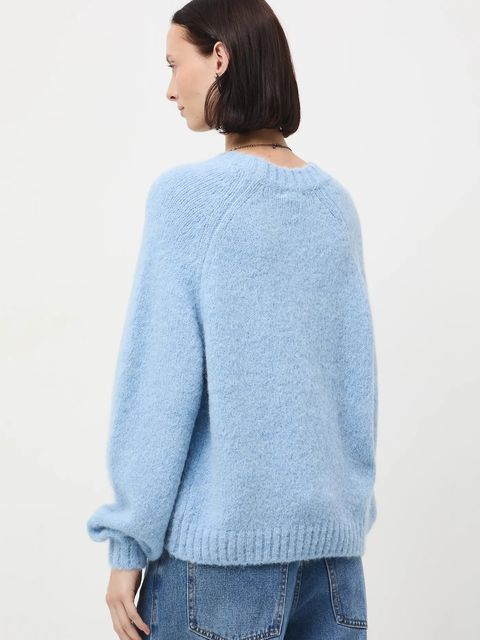 Medicine sweter z wełną alpaki kolor niebieski - zdjęcie produktu nr 2