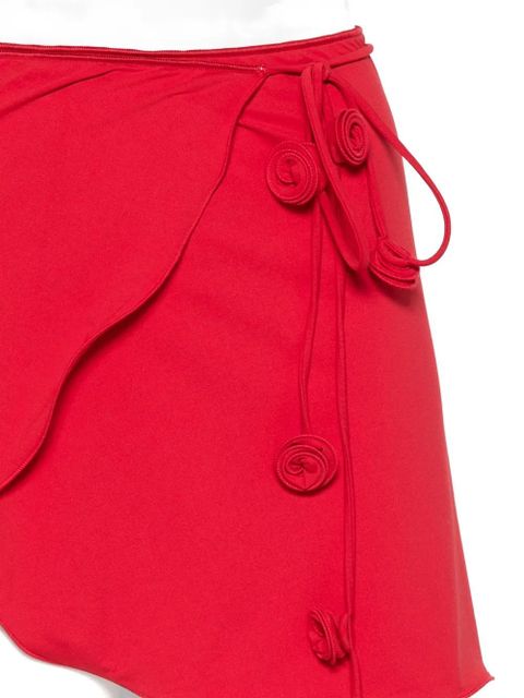 La Reveche floral-appliqué pareo - Red