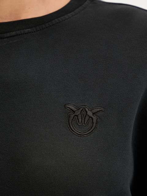 Pinko bluza bawełniana damska kolor czarny gładka 105510 A2RB