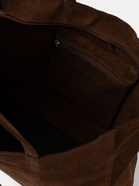 Answear.LAB torebka zamszowa kolor brązowy