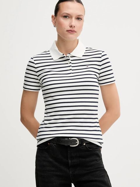 Tommy Jeans polo damski kolor szary DW0DW20160 - zdjęcie produktu nr 1