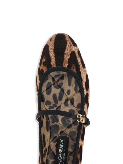 Dolce & Gabbana logo-buckle ballerinas - Brown