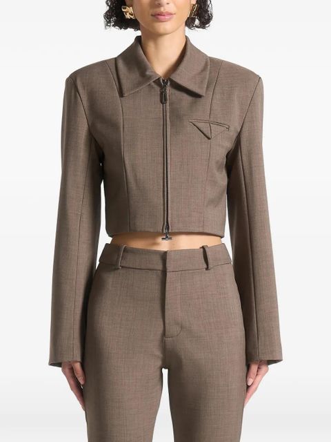 Manière De Voir wide-shoulder zip jacket - Brown - zdjęcie produktu nr 1