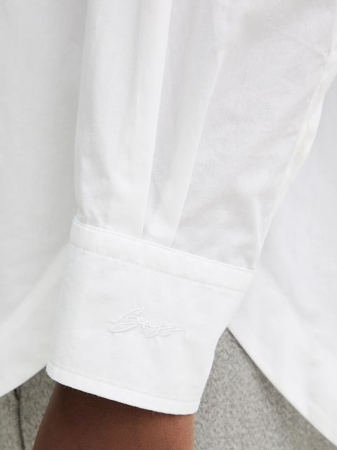 BOSS Orange koszula bawełniana C Bostatta damska kolor biały relaxed z kołnierzykiem klasycznym 50553890