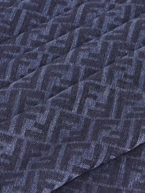 FENDI FF motif fringed shawl - Blue