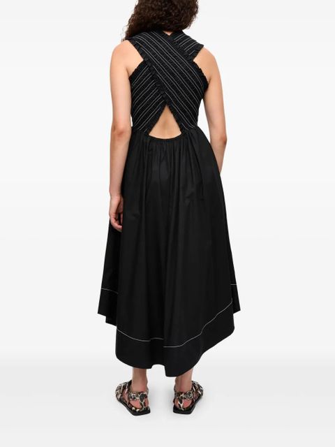 GANNI smocked dress - Black