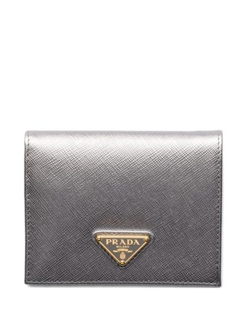 Prada triangle-logo leather wallet - Grey - zdjęcie produktu nr 1