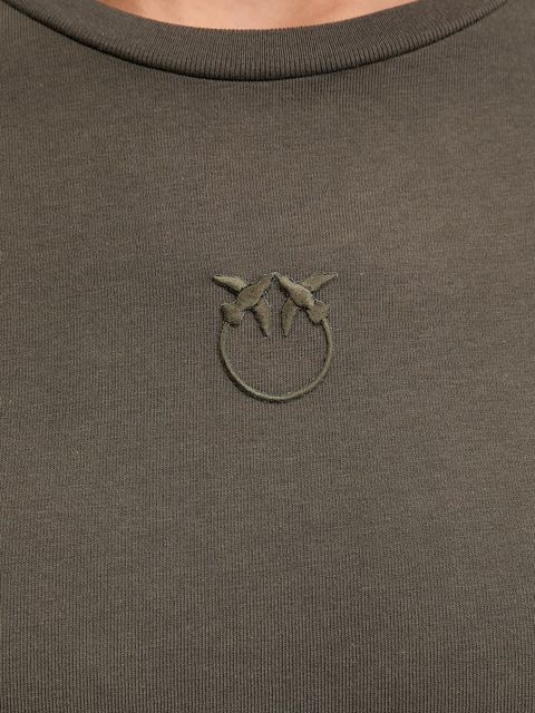 Pinko t-shirt bawełniany damski kolor zielony 100355 A2RD