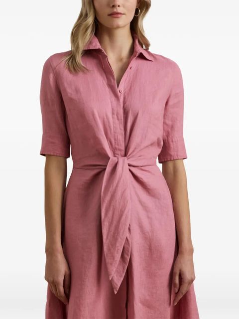 Lauren Ralph Lauren linen midi shirt dress - Pink
