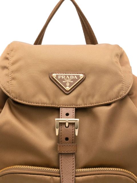 Prada buckle zip-fastening backpack - Brown