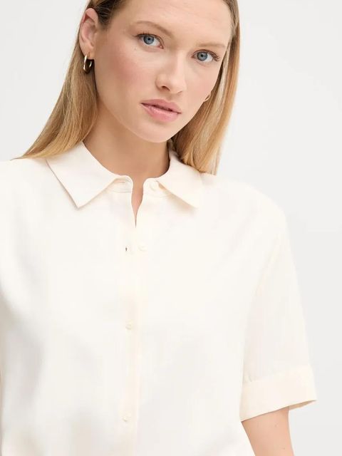 Tommy Hilfiger koszula damska kolor beżowy relaxed z kołnierzykiem klasycznym WW0WW44683