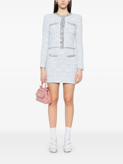 Self-Portrait checked cardigan - Blue - zdjęcie produktu nr 2