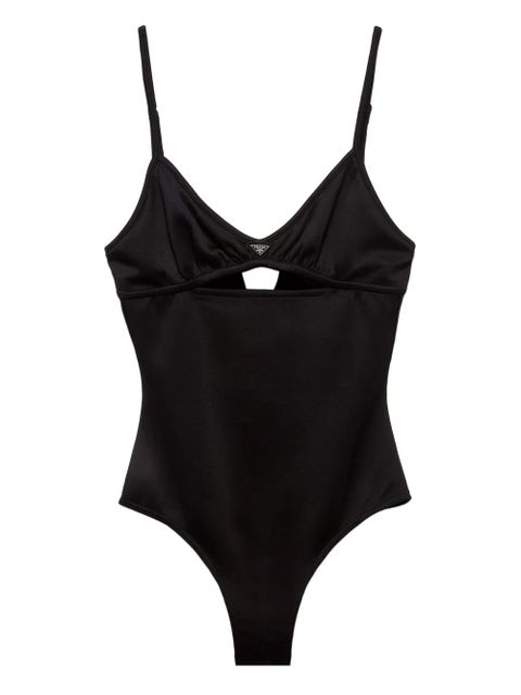 Prada triangle-logo cut-out swimsuit - Black - zdjęcie produktu nr 1