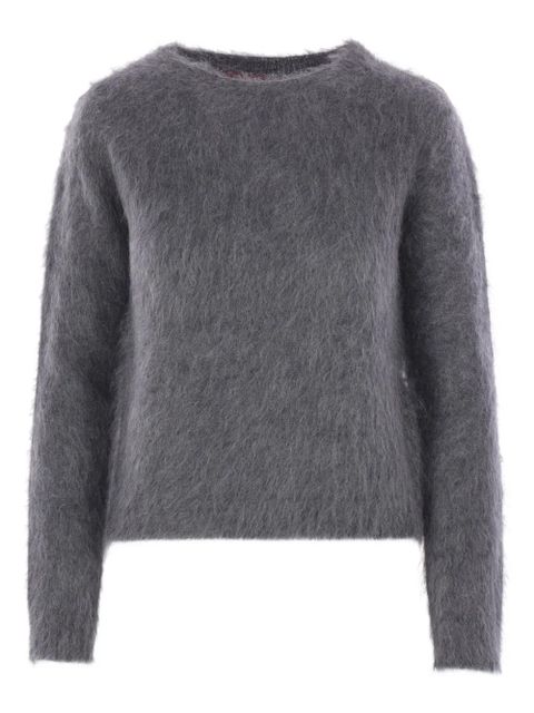 Max Mara crew-neck brushed sweater - Grey - zdjęcie produktu nr 1