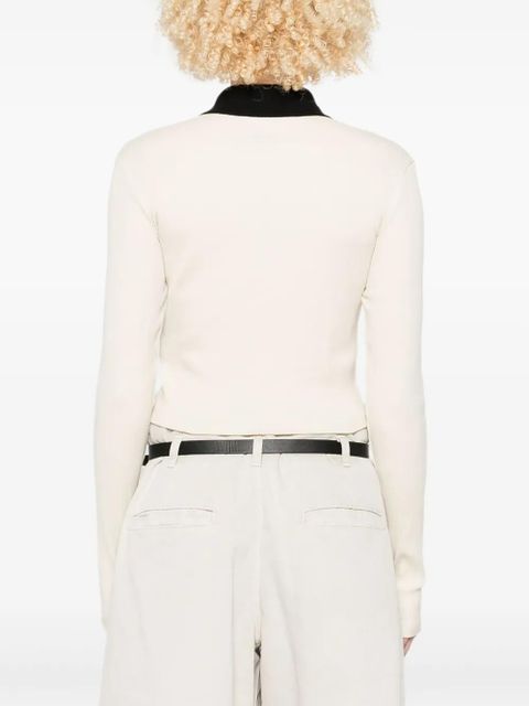 AMIRI ribbed-knit polo top - Neutrals