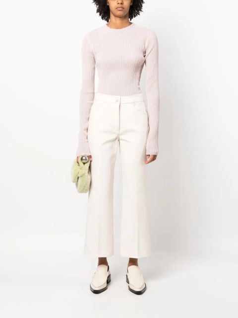 Jil Sander pressed-crease flared trousers - Neutrals - zdjęcie produktu nr 2