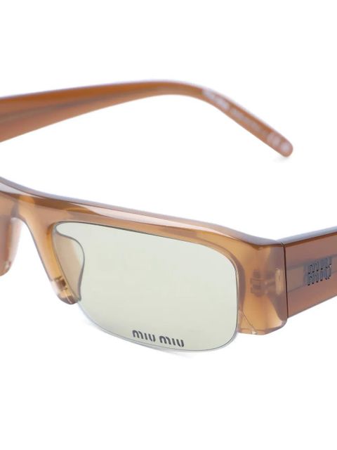 Miu Miu Eyewear Vedette rectangle-frame sunglasses - Brown