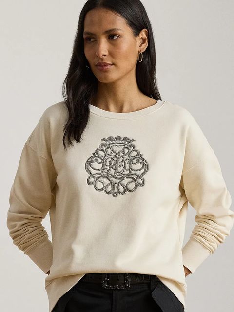 Lauren Ralph Lauren bluza damska kolor beżowy z aplikacją 200980210 - zdjęcie produktu nr 1