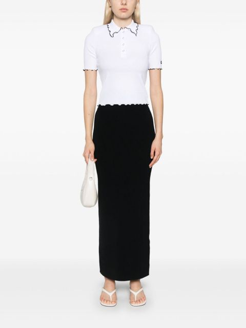 ROTATE BIRGER CHRISTENSEN ribbed polo top - White