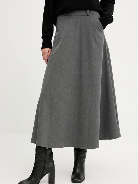 Answear.LAB spódnica kolor szary maxi rozkloszowana