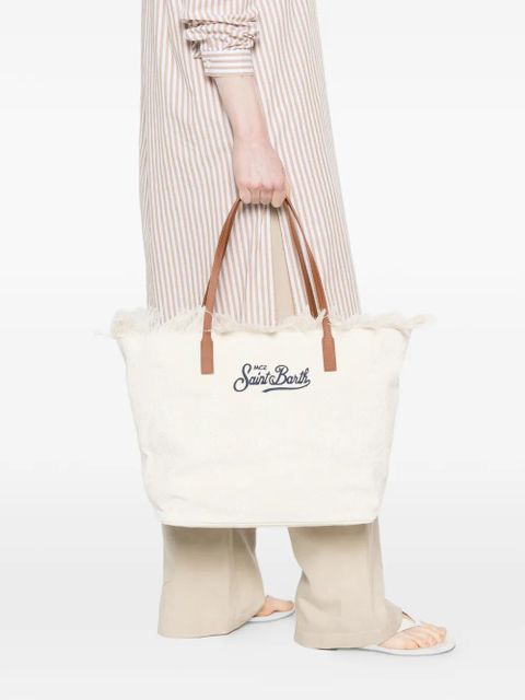 MC2 Saint Barth floral-embroidery fringed-detail tote bag - Neutrals - zdjęcie produktu nr 2