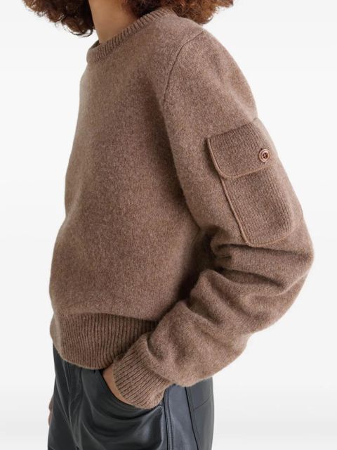 LEMAIRE pocket wool sweater - Brown