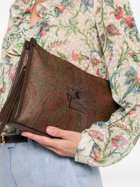 ETRO Paisley Pegasus cotton clutch bag - Brown - zdjęcie produktu nr 2