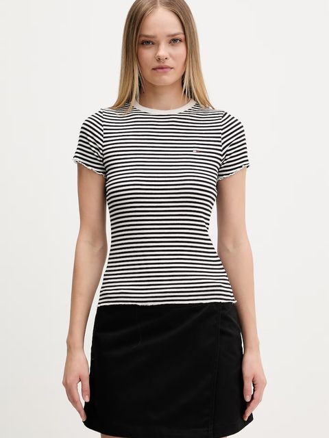 Tommy Jeans t-shirt damski bawełniany z elastanem - zdjęcie produktu nr 1