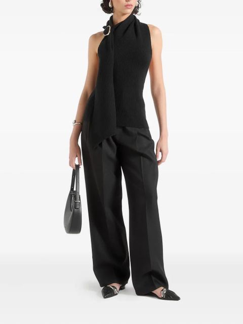 Manière De Voir Elodie draped halterneck knitted top - Black