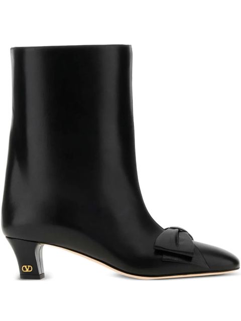 Valentino Garavani 50mm Bowow leather ankle boots - Black - zdjęcie produktu nr 1