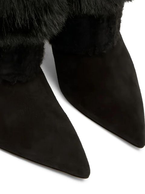 Casadei 80mm leather heeled boots - Black