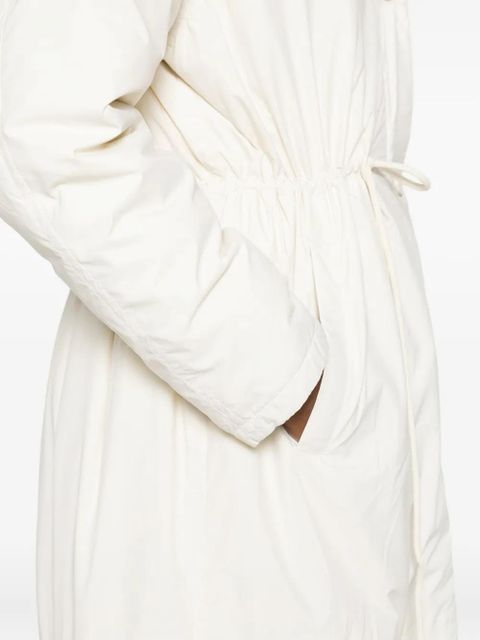 Yves Salomon fur-collar buttoned jacket - White