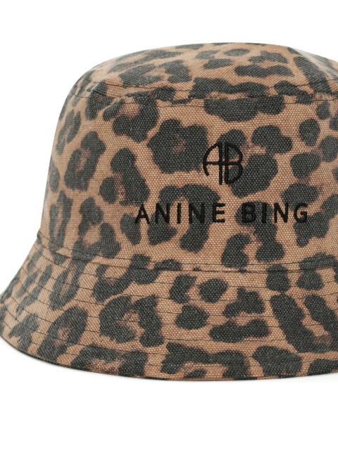ANINE BING Nicks leopard-print bucket hat - Brown - zdjęcie produktu nr 2