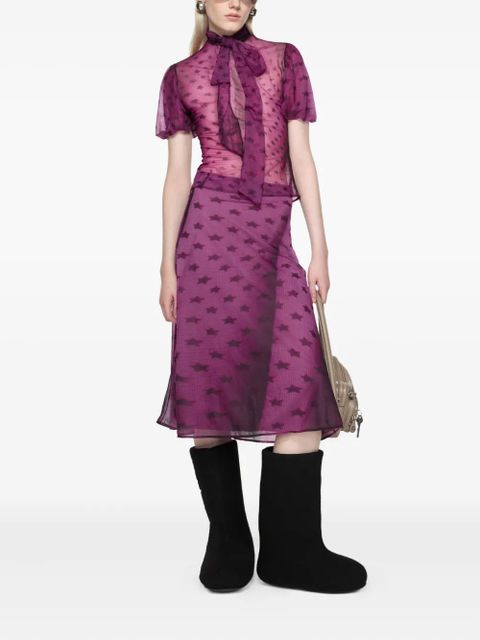 Acne Studios star-print puff-sleeve top - Purple