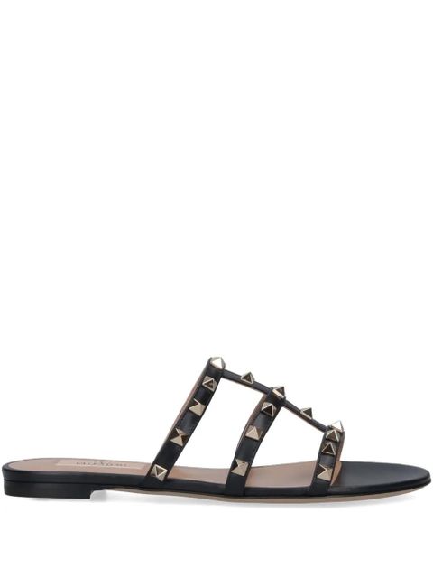 Valentino Garavani Rockstud three-strap sandals - Black - zdjęcie produktu nr 1