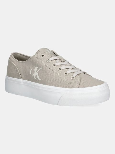 Calvin Klein Jeans tenisówki VULC FLATFORM LOW CV MG damskie kolor szary YW0YW01763 - zdjęcie produktu nr 1