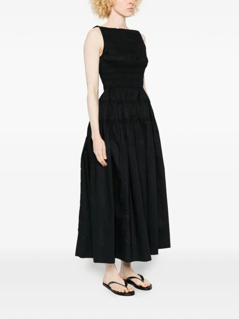 DÔEN shirred sleeveless midi dress - Black
