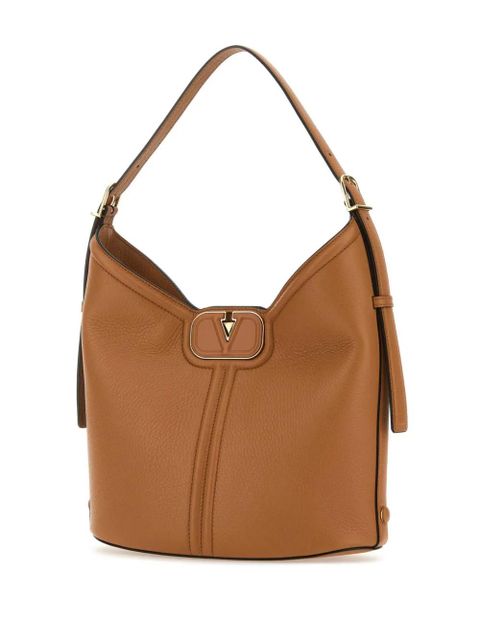 Valentino Garavani VLogo leather shoulder bag - Brown