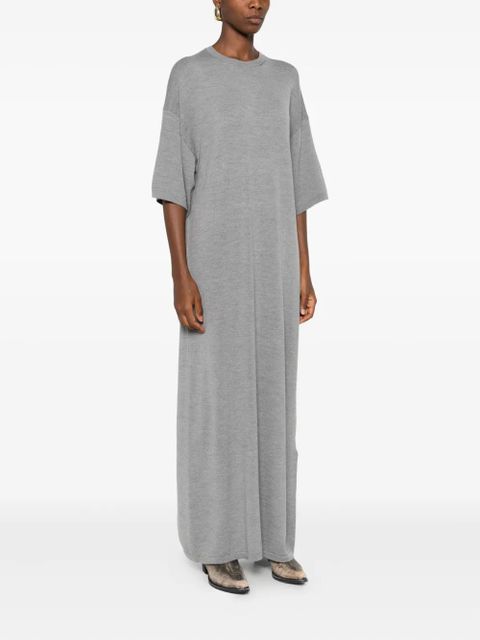 KHAITE short-sleeves midi dress - Grey